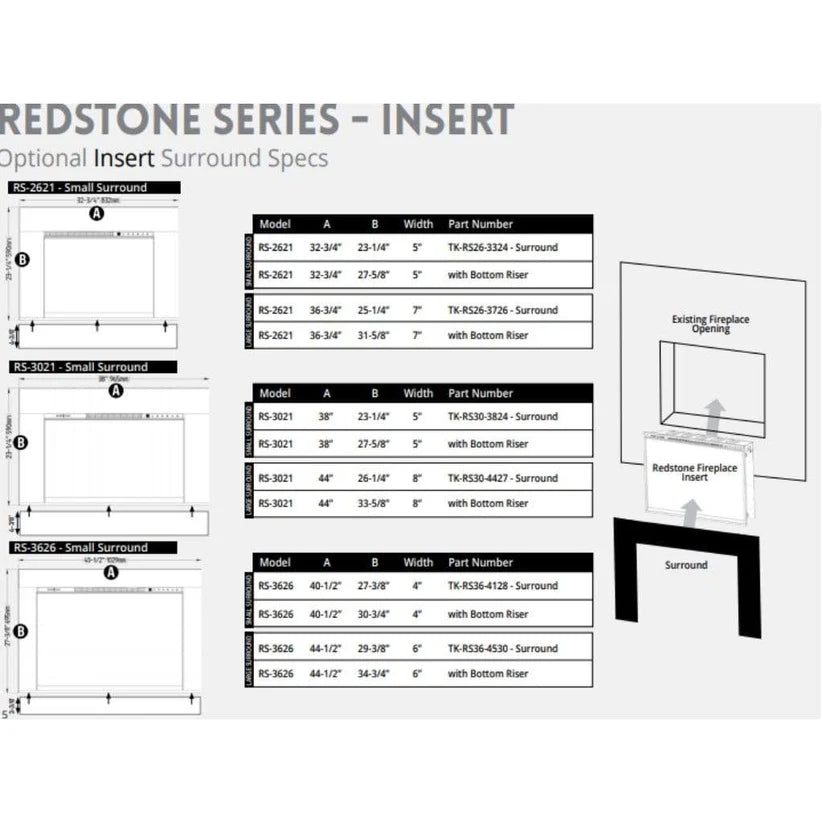 Modern Flames Redstone Traditional Optional Surrounds - Eternal Flame Outdoors