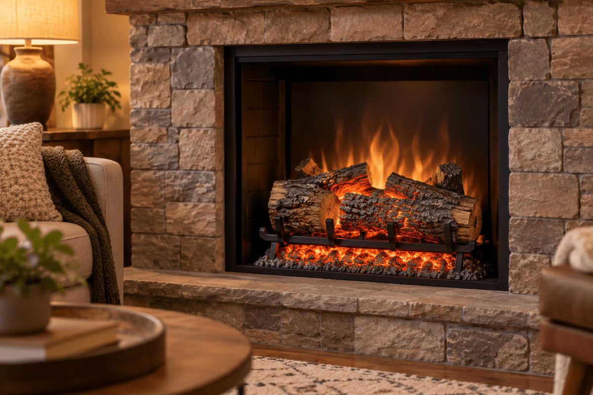 Revillusion 20-In Electric Log Ash Mat Set - Eternal Flame Outdoors
