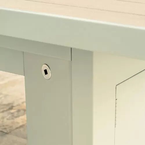 The Outdoor Plus Alameda Fire Table Composite Wood Top Powder Coat Base - Eternal Flame Outdoors