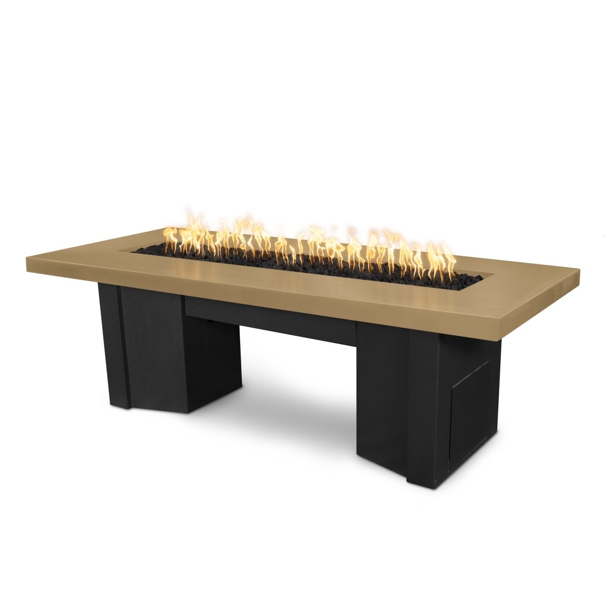 The Outdoor Plus Alameda Fire Table GFRC Top and Powder Coat Base - Eternal Flame Outdoors