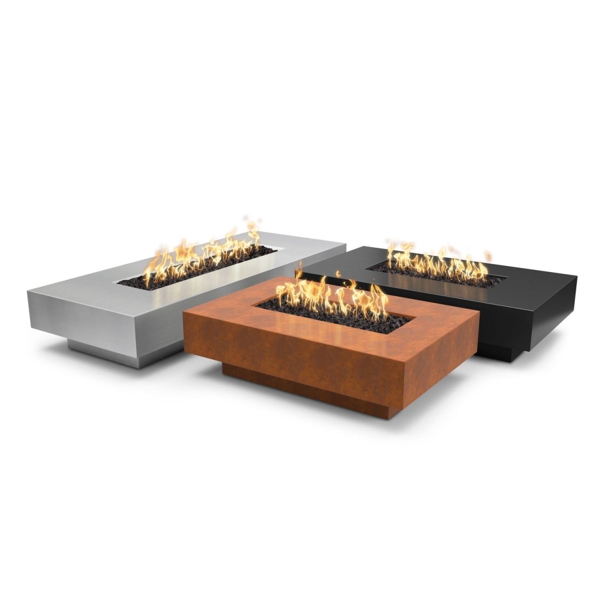 The Outdoor Plus Cabo Linear Fire Pit - Metal Collection - 66" - Eternal Flame Outdoors