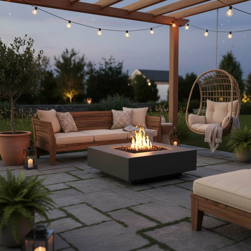The Outdoor Plus Cabo Square Fire Pit - GFRC Concrete - 48" - Eternal Flame Outdoors