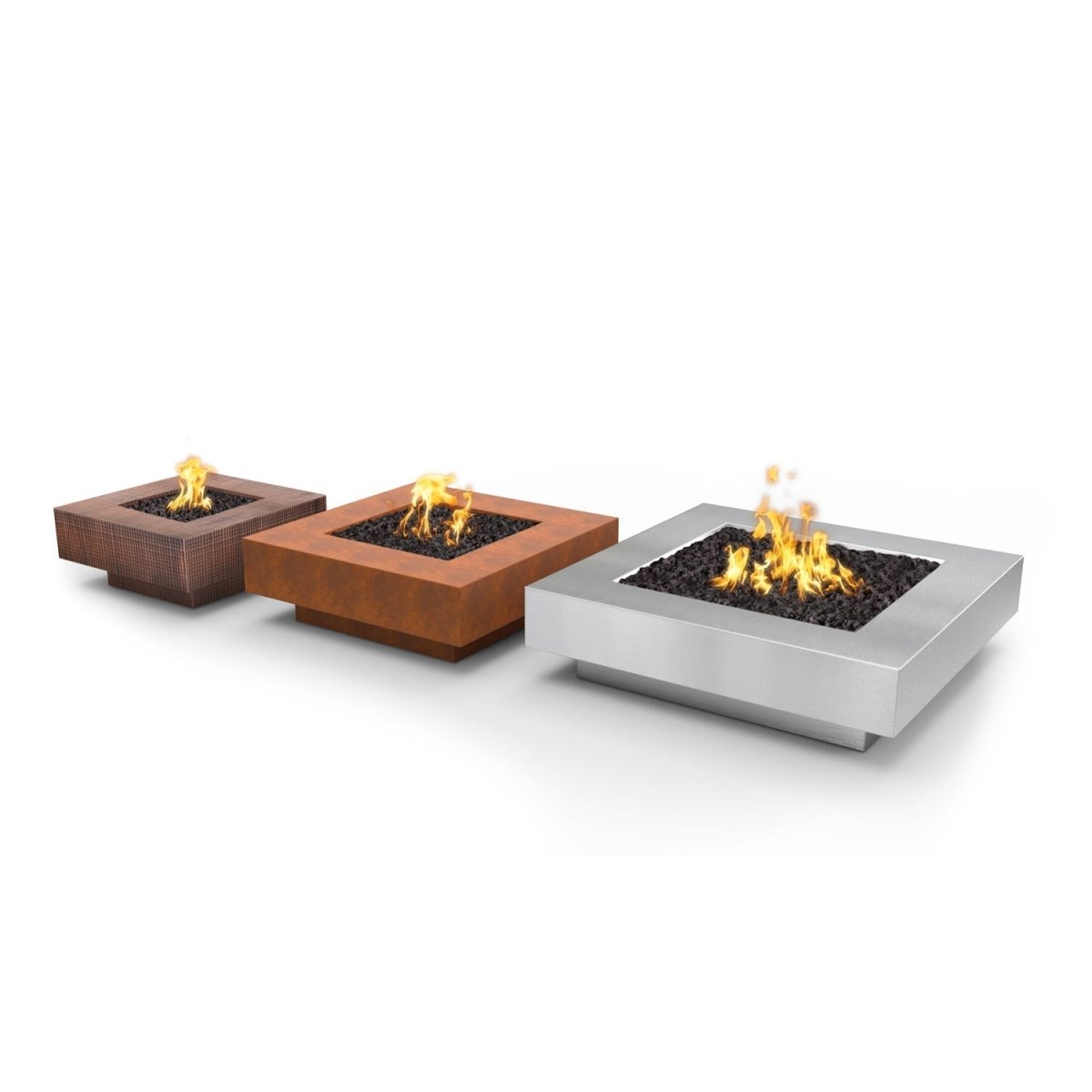 The Outdoor Plus Cabo Square Fire Pit - Metal Collection - 60" - Eternal Flame Outdoors