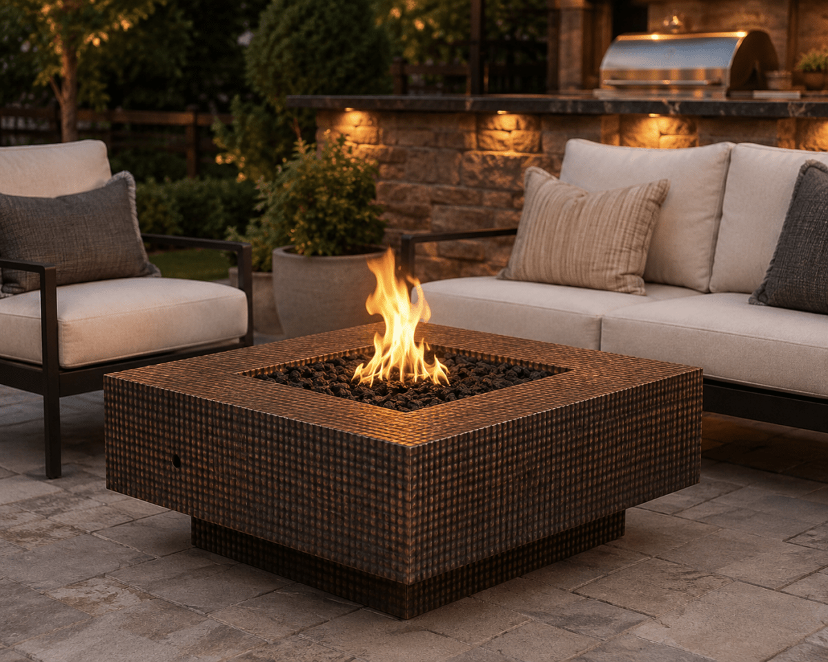 The Outdoor Plus Cabo Square Fire Pit - Metal Collection - 60" - Eternal Flame Outdoors