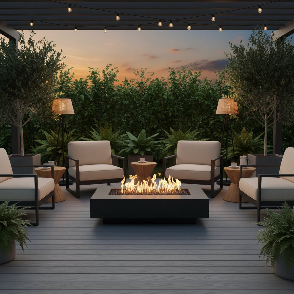 The Outdoor Plus Del Mar Fire Pit - GFRC Concrete - 72" - Eternal Flame Outdoors