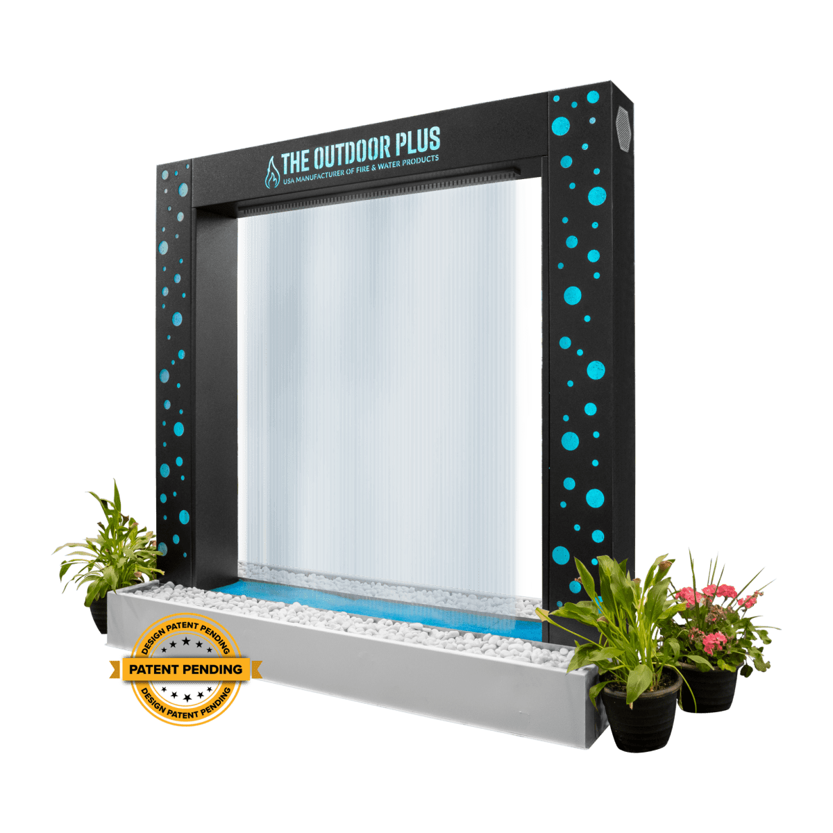 The Outdoor Plus Paradise Fall LED Waterfall Rainfall Scupper - Eternal Flame Outdoors