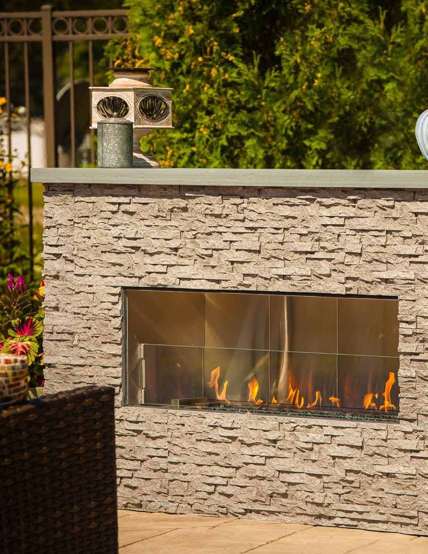 True Flame Kalea Bay Outdoor Linear Fireplace - Eternal Flame Outdoors