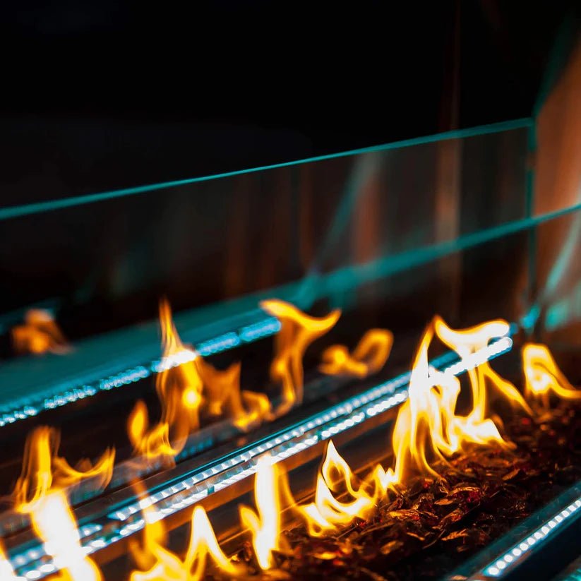 True Flame Kalea Bay Outdoor Linear Fireplace with LED Lights - Eternal Flame Outdoors