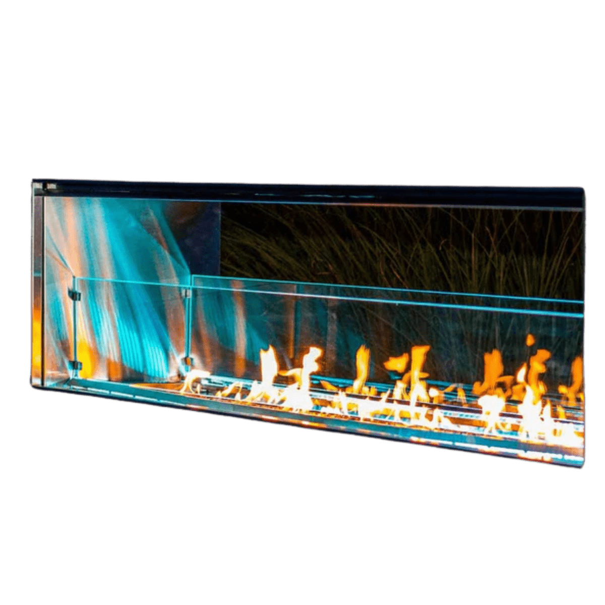 True Flame Kalea Bay Outdoor Linear Fireplace with LED Lights - Eternal Flame Outdoors