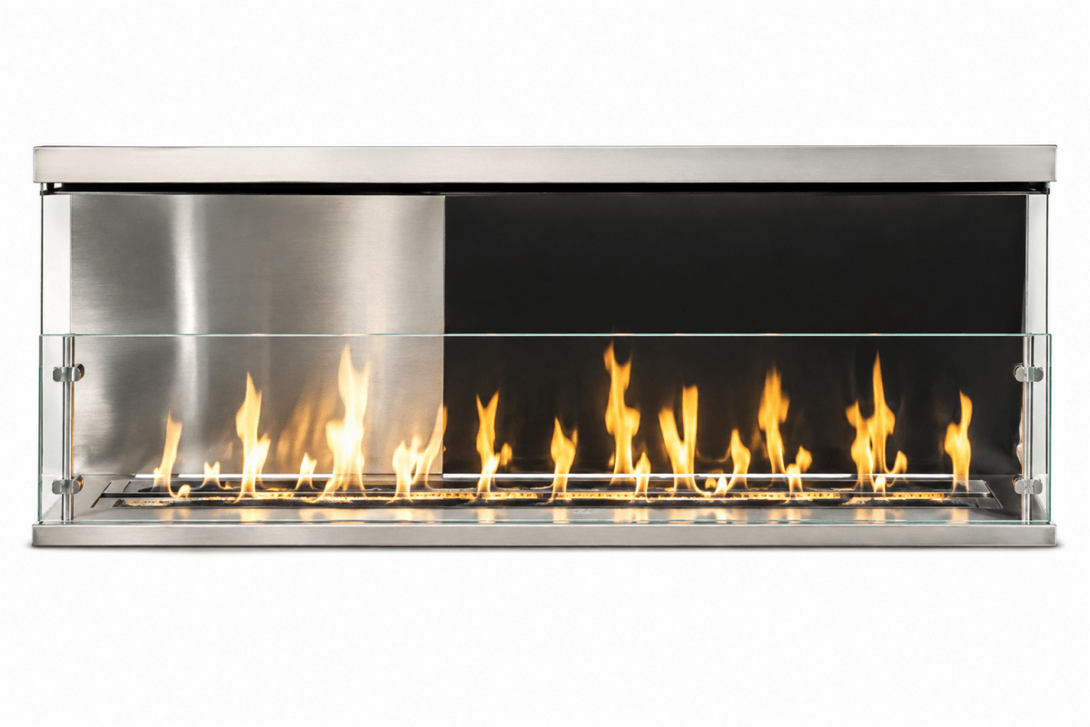 True Flame Kalea Bay Outdoor Linear Fireplace with LED Lights - Eternal Flame Outdoors