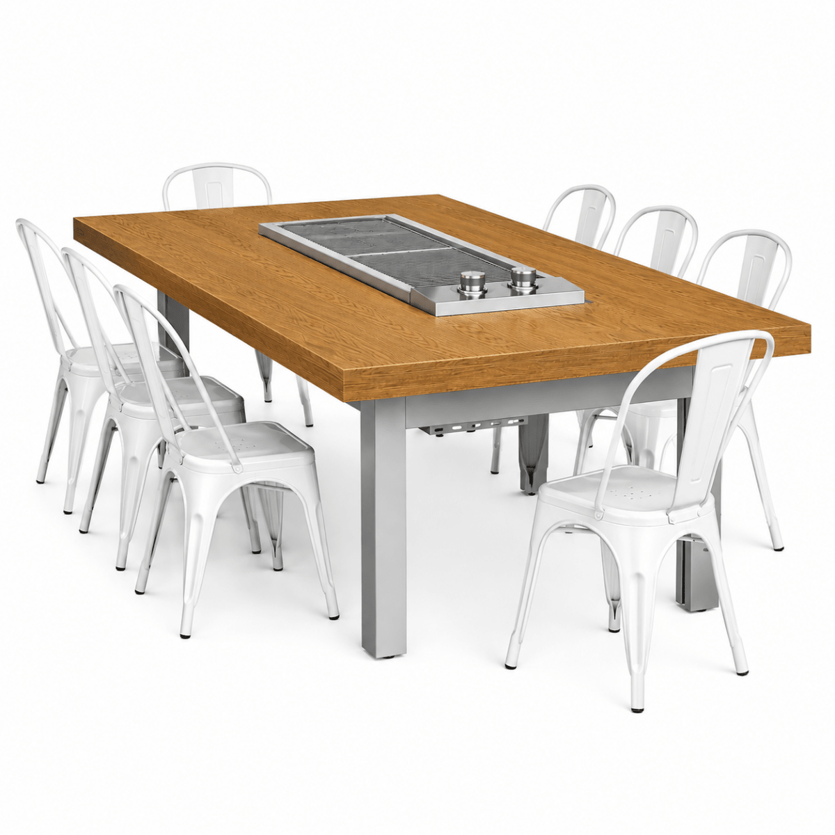 Videl Bellingham Anza Cooking Table Aluminum (Golden Oak) Powder Coat Base - Eternal Flame Outdoors